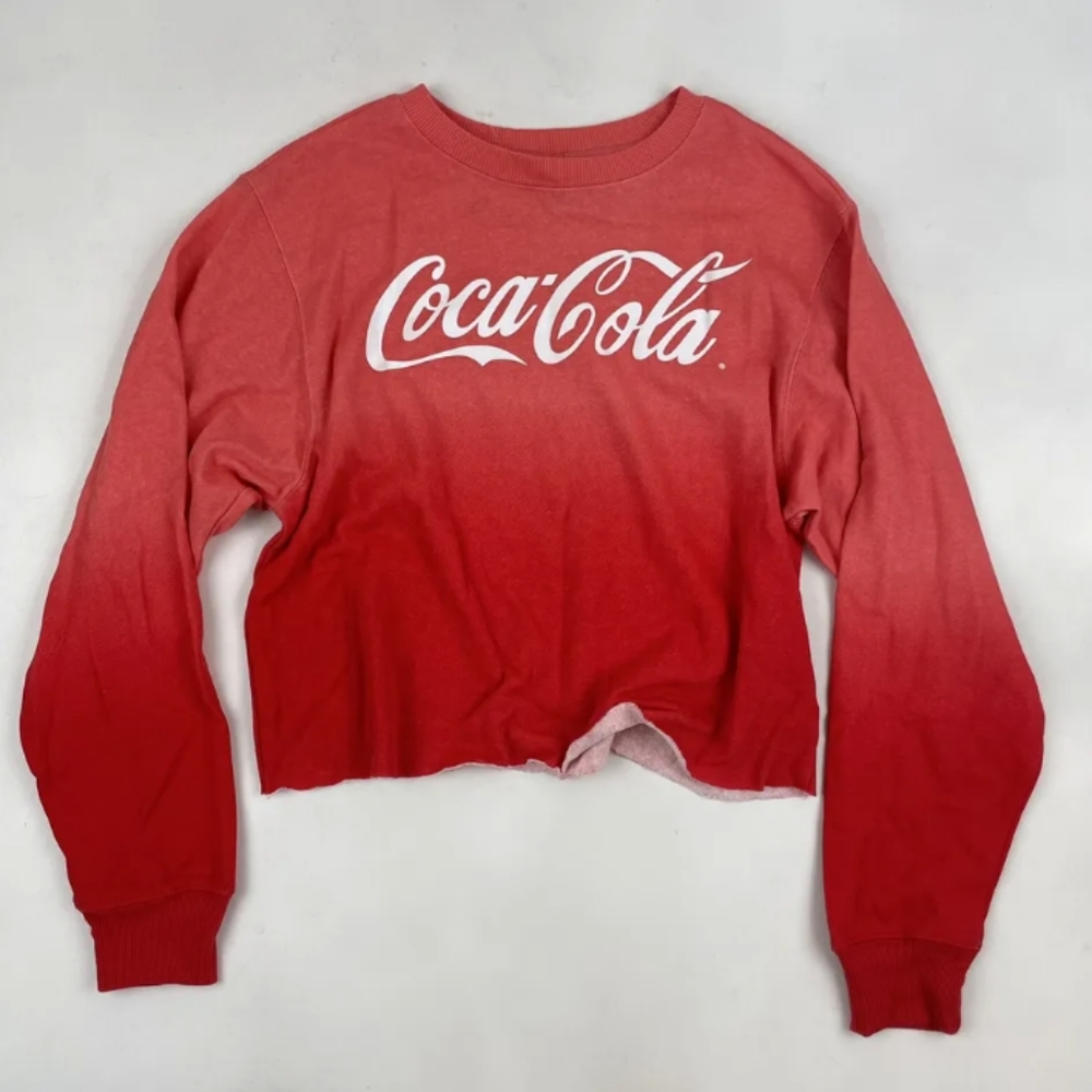 Coca-Cola Red/Pink Hombre Crop Sweatshirt Size M
